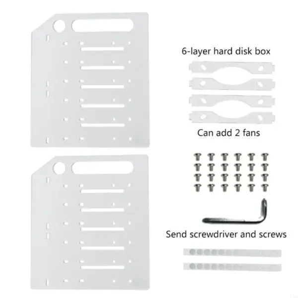 Multi-Layer Hard Drive Storage Rack with Fan Space - Image 8