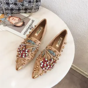Elegant Pointed Toe Women Flats with Rhinestones 10 S47a5639950af4775b272854d3f4eb77d9