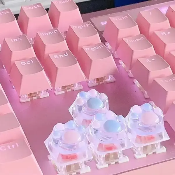 Cute Translucent Cat Paw Keycaps for Mechanical Keyboard - Image 5