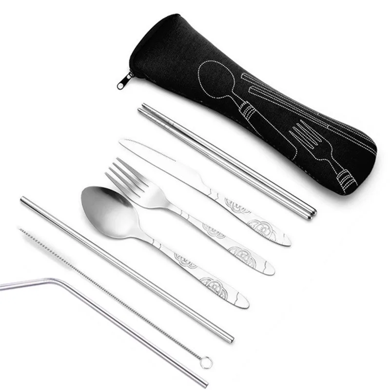 Stainless Steel Portable Tableware Set 7PCS 8 Stainless Steel Portable Tableware Set 7PCS - Image 8