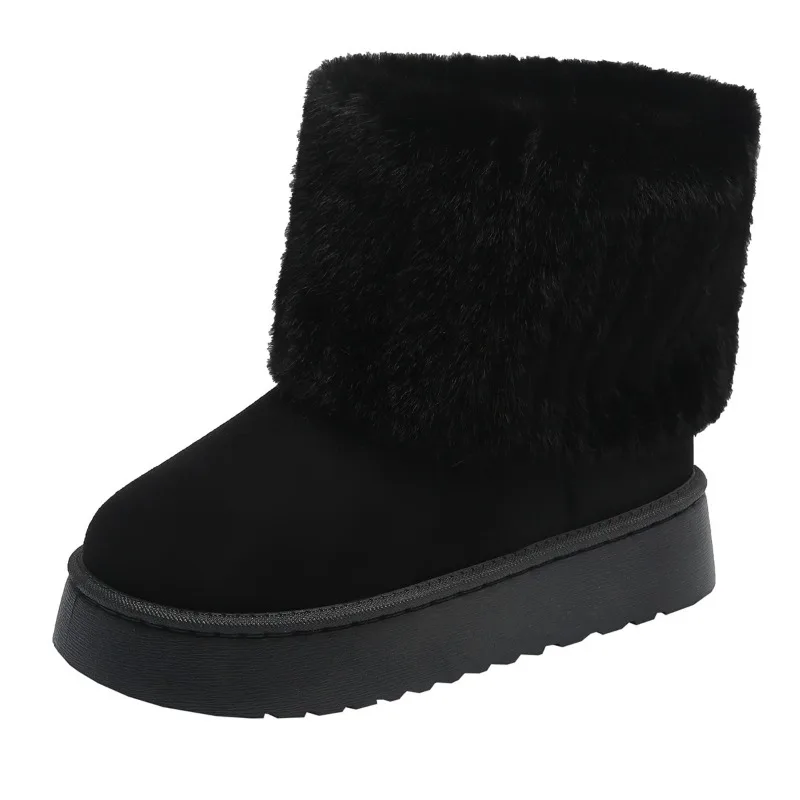 Women's Winter Faux Suede & Faux Fur Ankle Boots 6 Women's Winter Faux Suede & Faux Fur Ankle Boots - Image 6