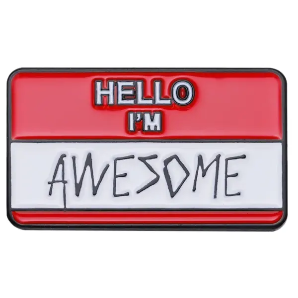 Hello I'm Enamel Pins Custom Brooches Stack - Image 8