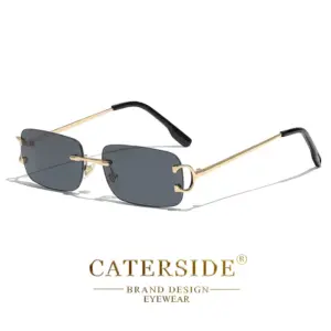 Rectangular Rimless Sun Glasses for Men and Women 40 S4af3a04e560a46369cf0ae06c84c01ecZ
