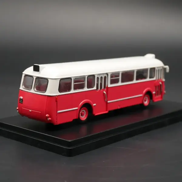 Vintage Red Bus Display Model with Case - Image 3