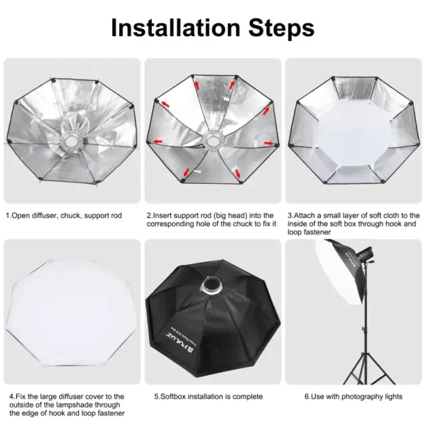 95cm Octagonal Bowens Mount Softbox Diffuser - Image 4