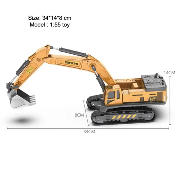 Diecast Construction Crane and Digger Model Set - Image 12
