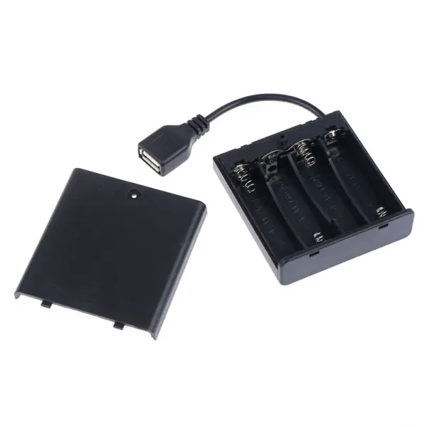 4 Pack AA USB Battery Box for LED Lights - Image 3