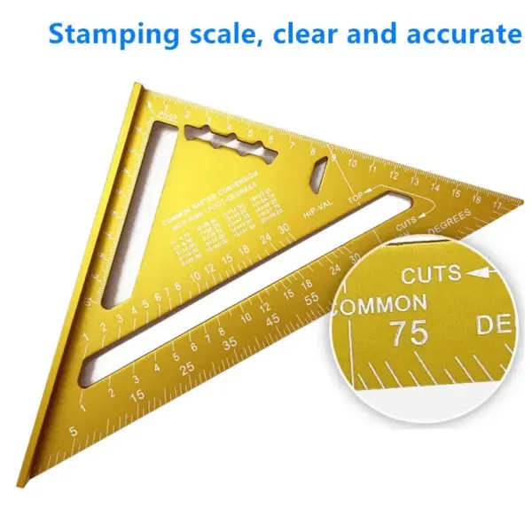 7-Inch Aluminum Alloy Triangle Ruler Tool - Image 2