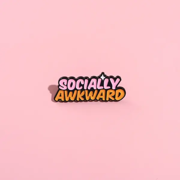 Socially Awkward Enamel Pins Unisex Badge - Image 6