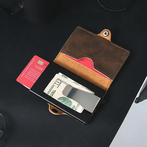 RFID Blocking PU Leather Pop Up Wallet - Image 2
