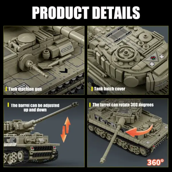 WW2 Tiger Tank Building Blocks Set - Image 5