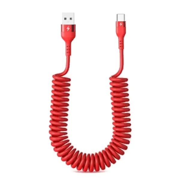 Coiled USB A to USB Type-C Fast Charging Cables - Image 7