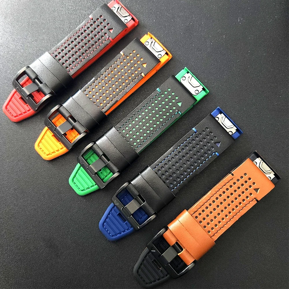 Garmin Fenix E 8 Leather Silicone Watch Band 5 Garmin Fenix E 8 Leather Silicone Watch Band - Image 5