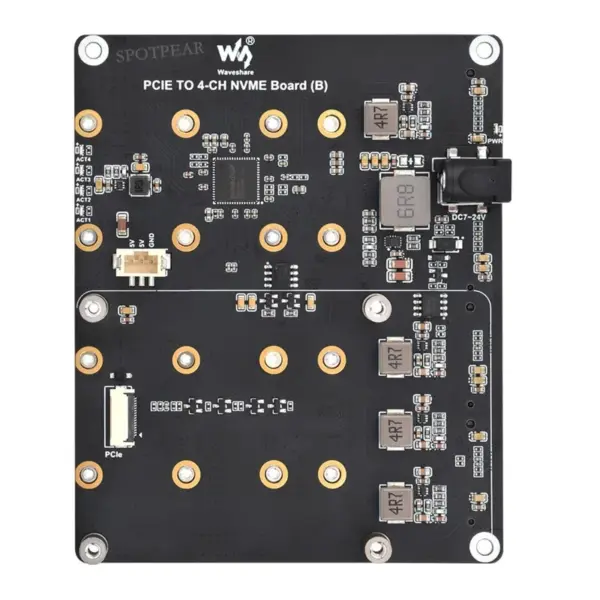 Raspberry Pi 5 PCIe to 4-CH NVMe Adapter Board - Image 3