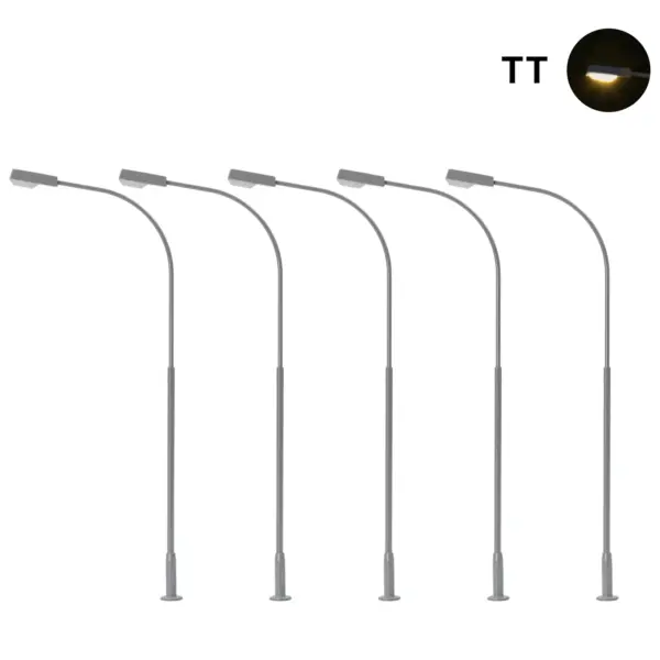 Evemodel HO TT Scale Street Lamp Set 5pcs with LEDs - Image 2