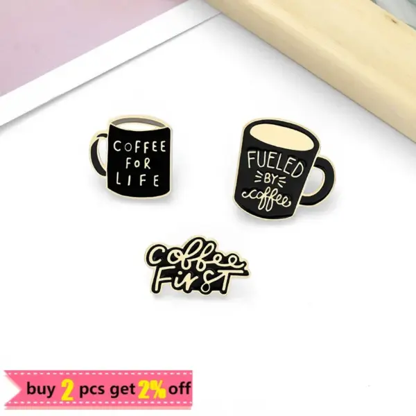 Coffee First Baking Varnish Enamel Pins - Image 2