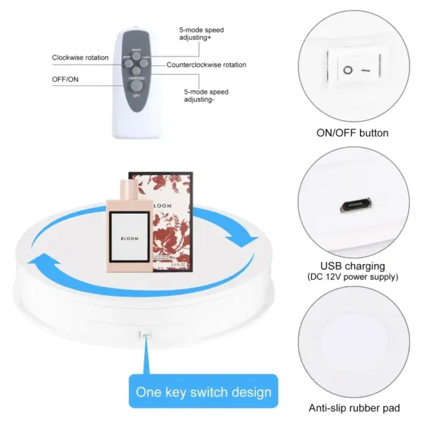 30cm Rotating Display Stand with Remote Control - Image 3