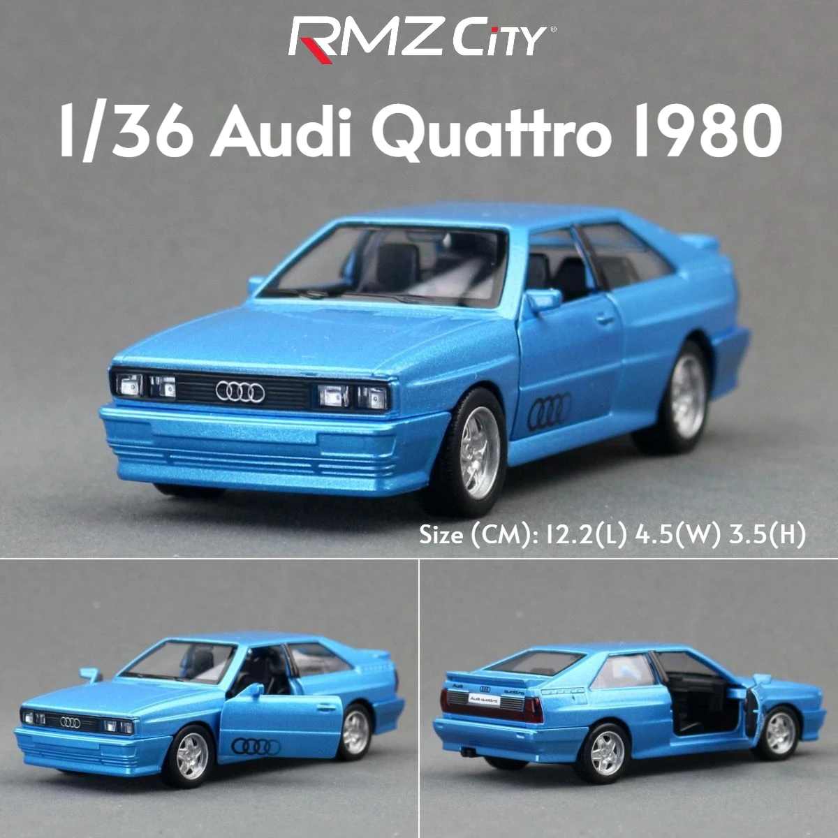 RMZ City Audi Quattro 1:36 Diecast Car Model 9 RMZ City Audi Quattro 1:36 Diecast Car Model - Image 9