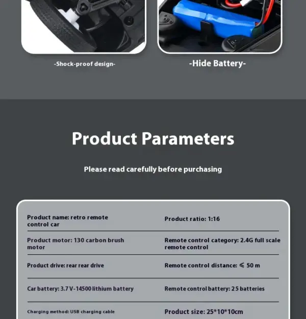 1/16 Scale D62mini Remote Control Beetle Car - Image 26