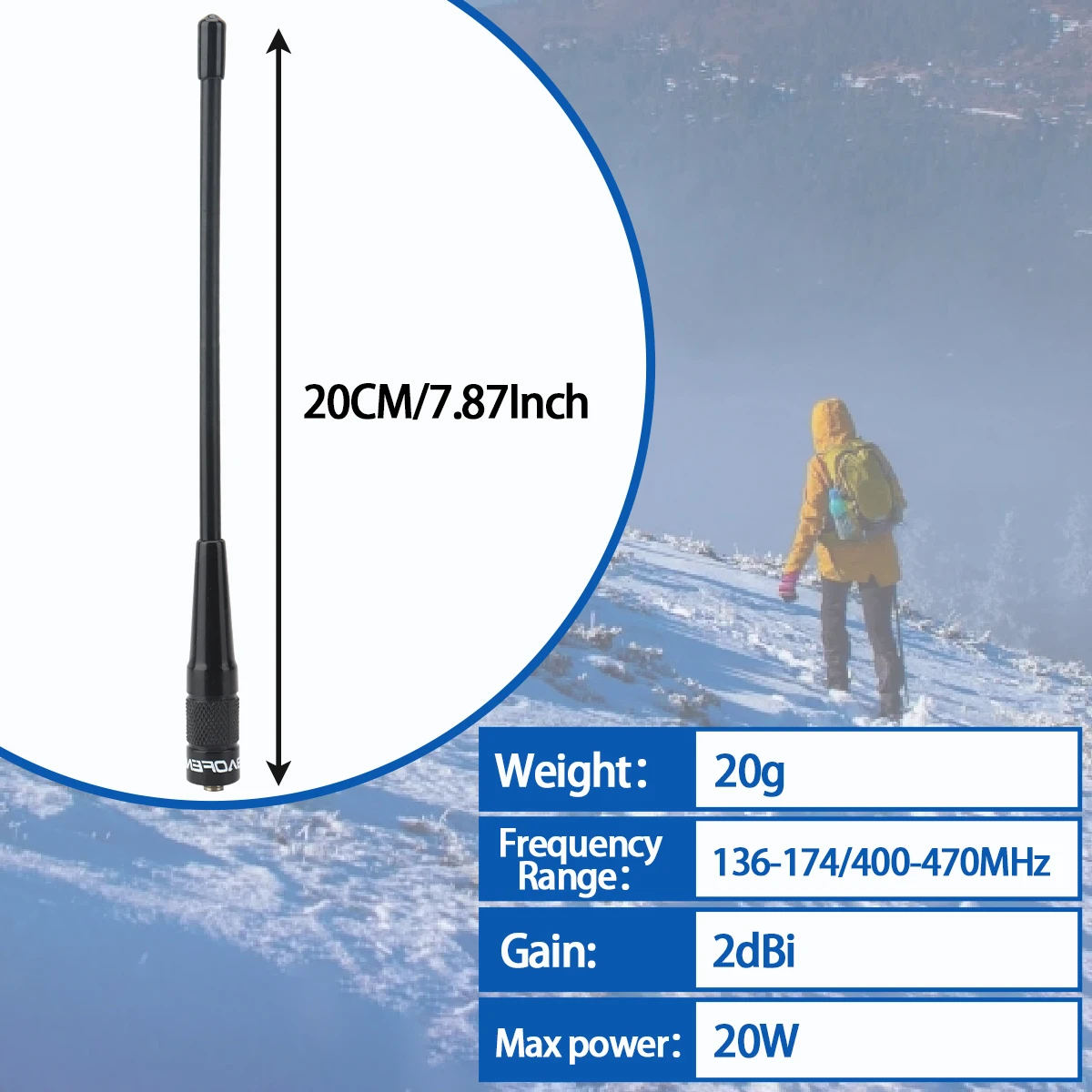 Baofeng BF-701 PRO Dual Band Antenna 20cm 6 Baofeng BF-701 PRO Dual Band Antenna 20cm - Image 6