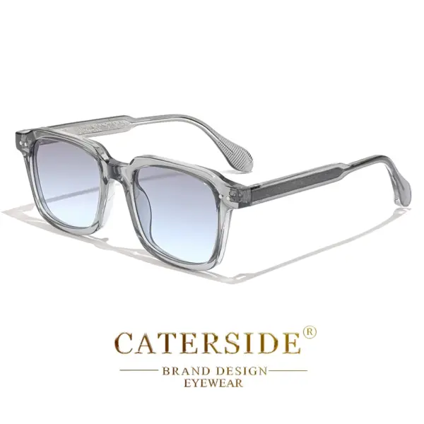 Retro Square Frame Sunglasses Men's Women’s Gradient Lenses - Image 9