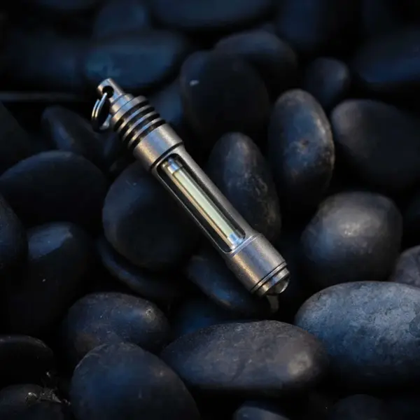 Titanium Luminous Keychain Light with Vial - Image 5