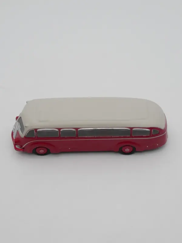 Vintage Red and Cream Diecast Bus Model - Image 5