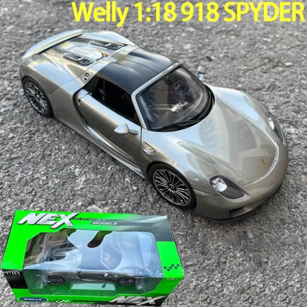 Welly 1:18 Scale Diecast Alloy 918 Spyder Model - Image 7