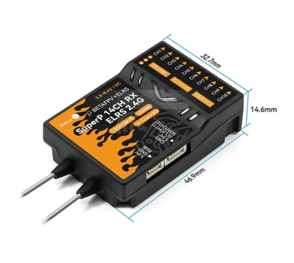 BETAFPV SuperP 14CH Diversity Receiver ELRS 2.4GHz/915MHz - Image 4
