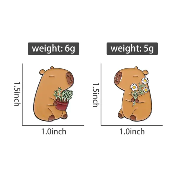 Cute Animal Capybara Enamel Pin Badge - Image 4