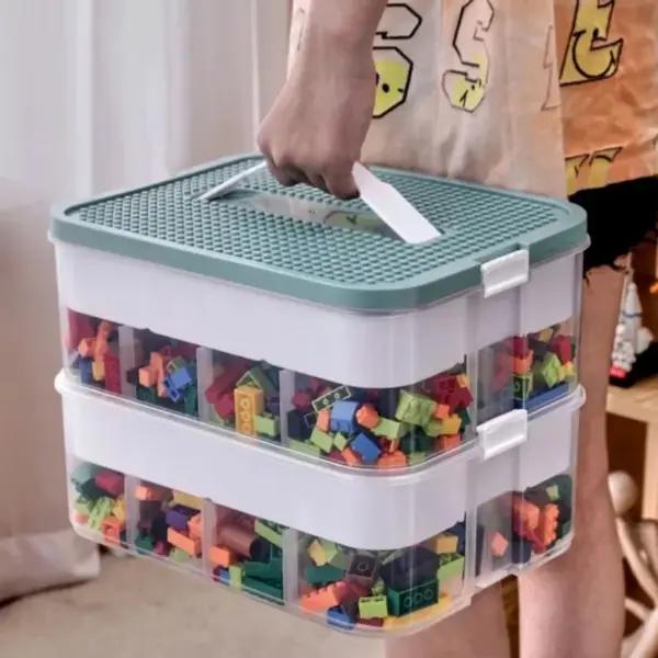 2 Layers Adjustable Building Block Storage Box - Image 2