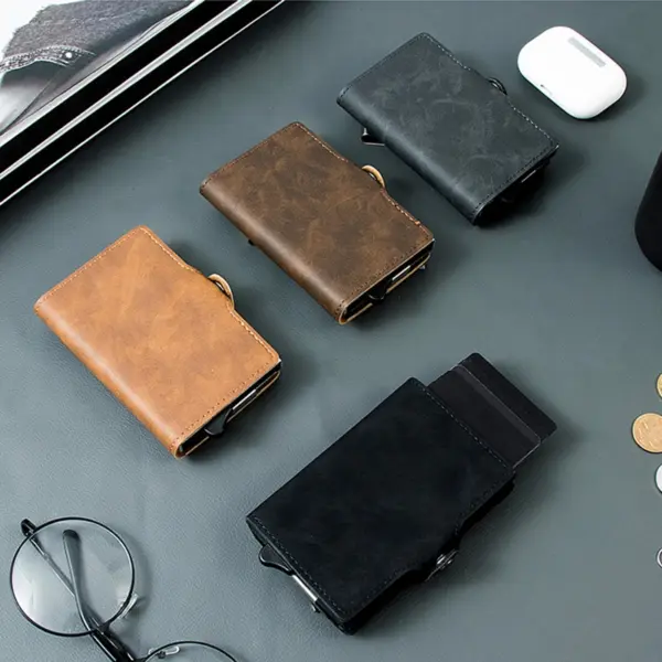 RFID Blocking PU Leather Pop Up Wallet - Image 6