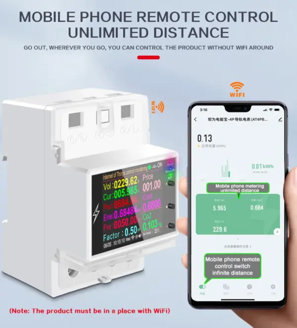 AT4PW SJAMING WiFi Power Energy Meter 100A - Image 2