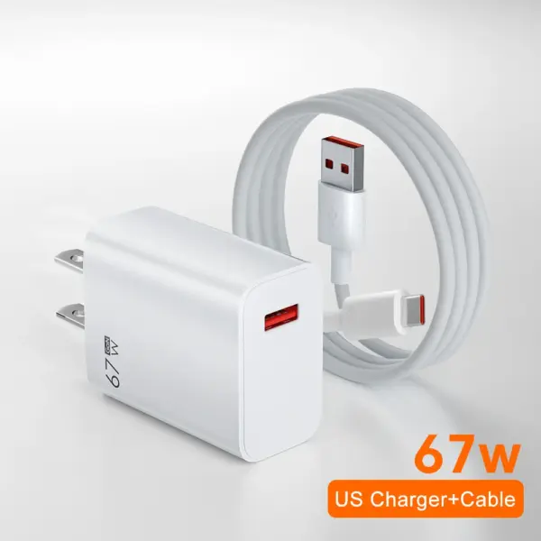 67W USB Super Fast Charger Power Adapter with Type-C Cable - Image 7