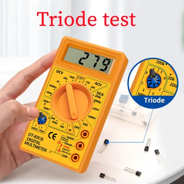 DT830B Digital Multimeter for Precise Voltage and Current Testing - Image 3