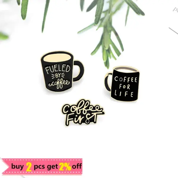 Book and Coffee Enamel Pins Collection for Book Lovers - Image 2