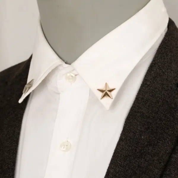 Chinese Style Metal Five-Pointed Star Badge Set - Image 4