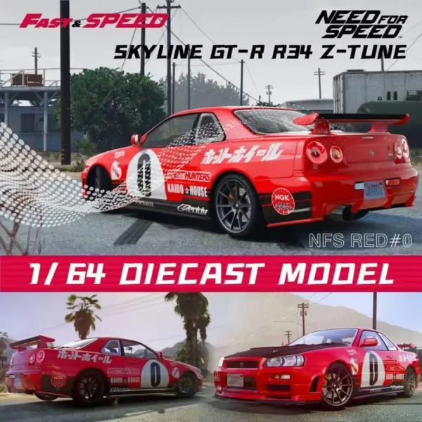 Fast Speed FS 1:64 Skyline GT-R R34 Diecast Model - Image 4