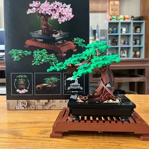 878PCS Bonsai Tree Flower Bouquet Building Blocks Set - Image 5