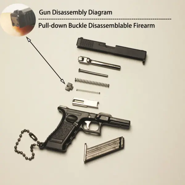 G17 Pistol Keychain Metal Model with Slide Lock - Image 4