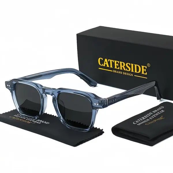 Square Acetate Polarized Sunglasses for Men - Image 3