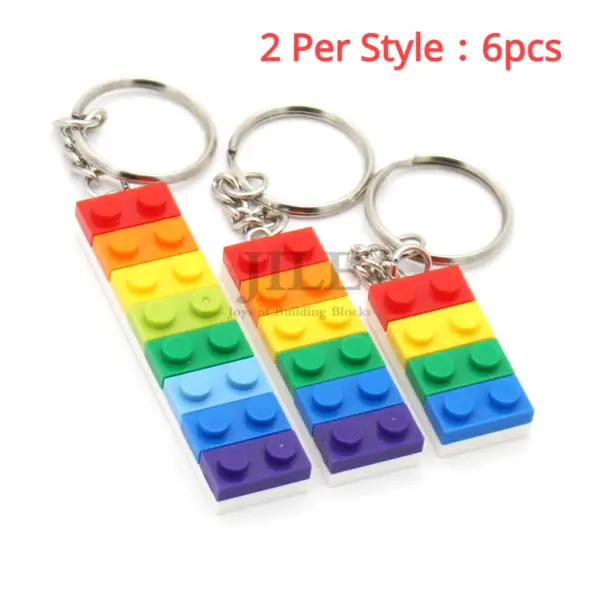 Rainbow Colors DIY Keychain Building Blocks Kit - Image 7