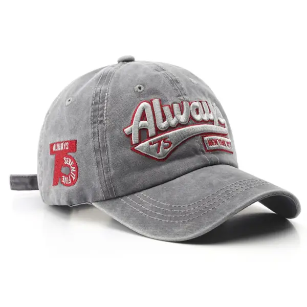 Summer Unisex Cotton Baseball Cap with Letter Embroidery - Image 2