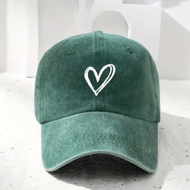Retro Washed Distressed Love Embroidered Baseball Cap 8 Retro Washed Distressed Love Embroidered Baseball Cap - Image 8