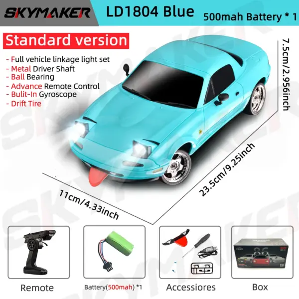 1/18 Scale RC Drift Car Mazda MX5 with Gyro - Image 14