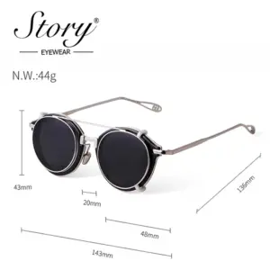 Vintage Steampunk Round Clip-on Sunglasses Men S1810 13 S625fa86364e440ddb646331dddc4704bA
