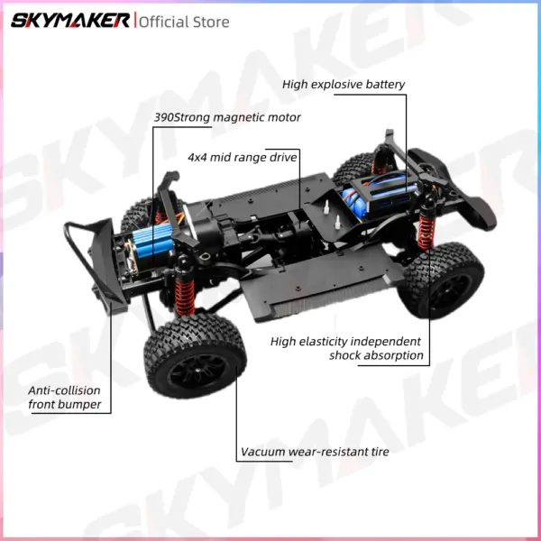 1/12 MN128 4WD RC Jeep Model with LEDs - Image 5