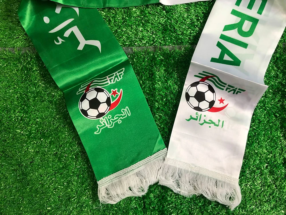 Algeria Football Scarf 14x130cm Satin Banner 3 Algeria Football Scarf 14x130cm Satin Banner - Image 3