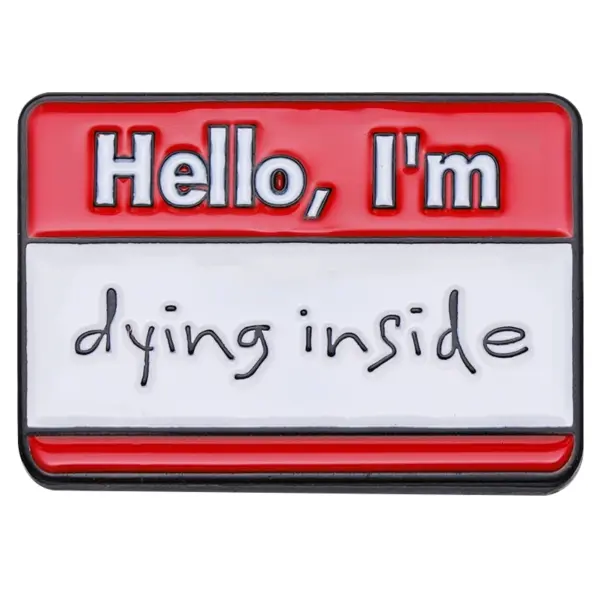 Hello I'm Enamel Pins Custom Brooches Stack - Image 10