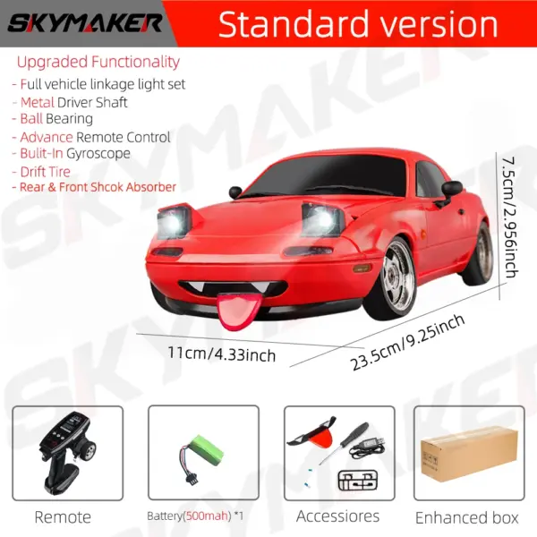 1/18 Scale RC Drift Car Mazda MX5 with Gyro - Image 15